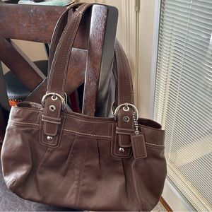 Coach Shoulder Bag - Brown Smooth Leather